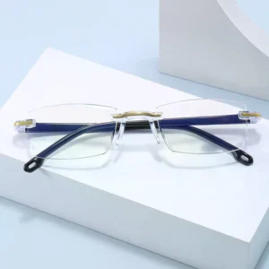 New Anti Blue Ray Reading Glasses Men Women Rimless Cutting Presbyopia Eyewear For Ladies Blue Light Glasses
